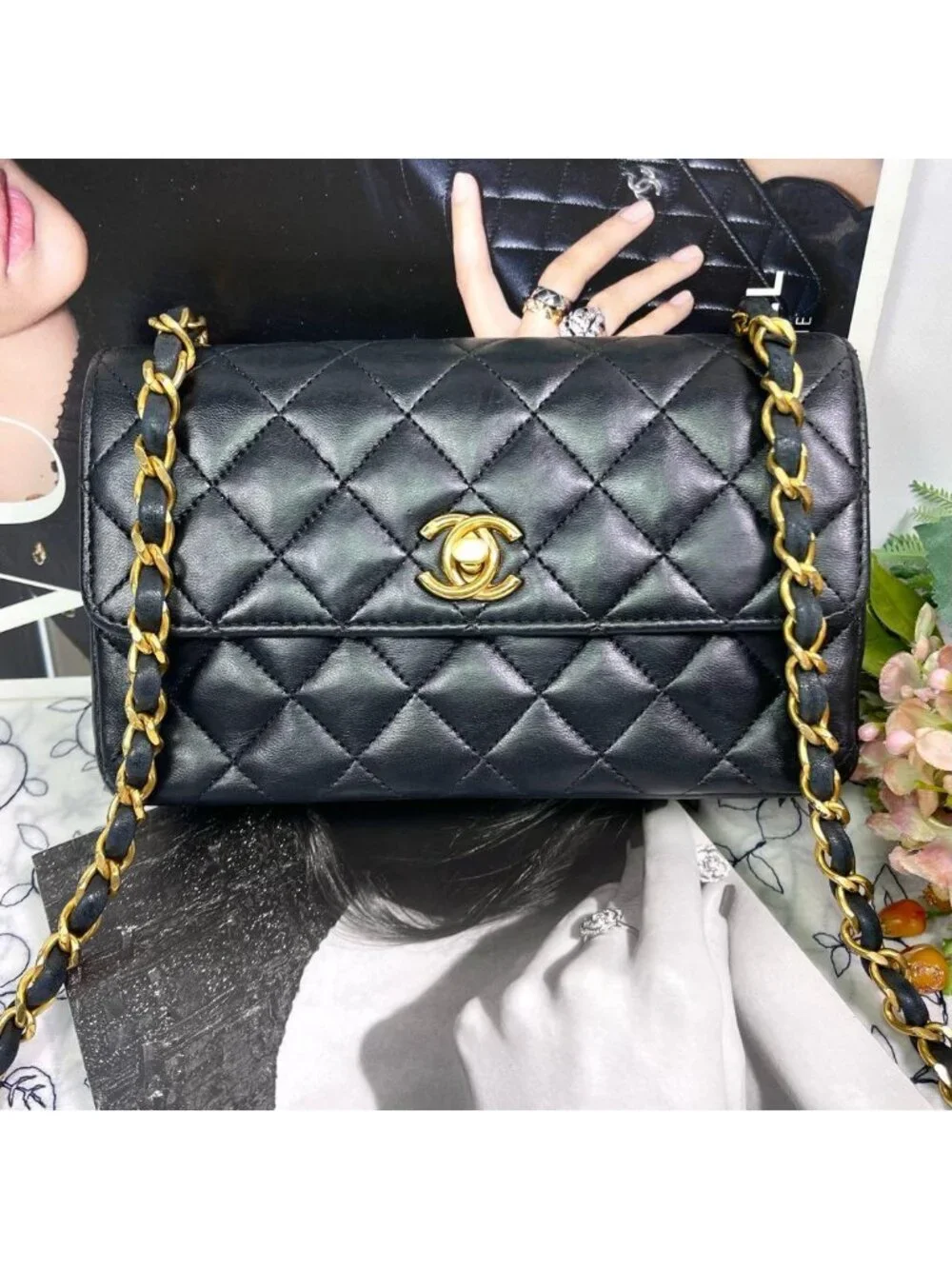 Chanel Vintage Turnlock Quilted Chain Shoulder